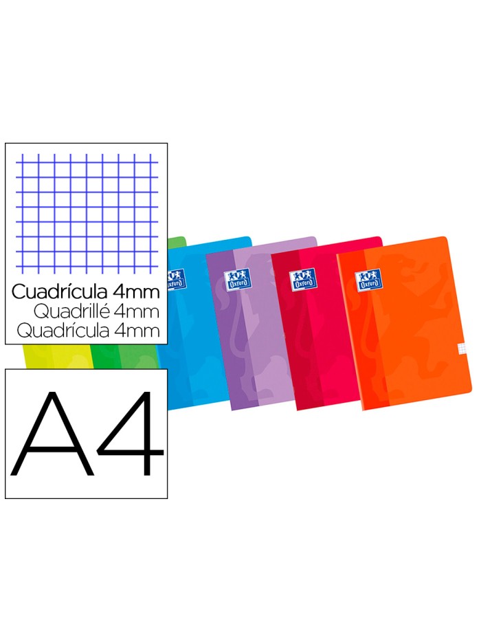 Libreta escolar oxford 48 h din a4 cuadro 4 mm Libreta escolar oxford 48 h din a4 cuadro 4 mm