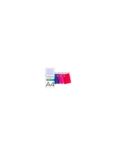 Bloc espiral oxford tapa extradura microperforado din a4 80 hojas cuadros 5mm colores surtidos