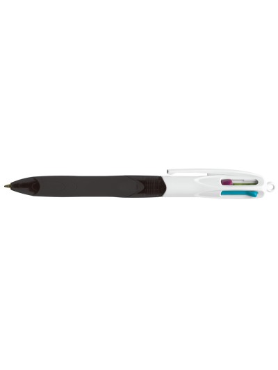 Boligrafo bic cuatro colores con grip colore negro punta 1,3 mm