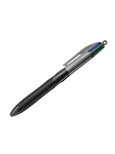 Boligrafo bic cuatro colores con grip colore negro punta 1,3 mm