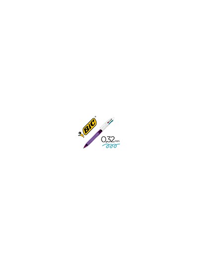 Boligrafo bic cuatro colores con grip colores pastel punta 1 mm