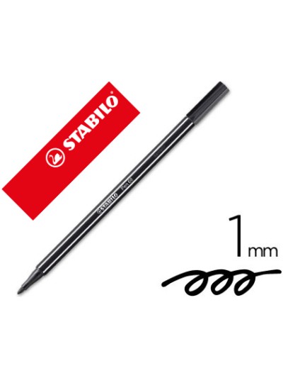 Rotulador stabilo acuarelable pen 68 negro punta gruesa 1mm