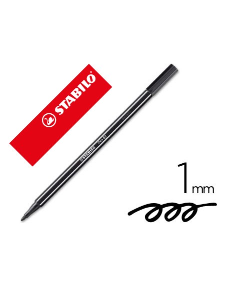 Rotulador stabilo acuarelable pen 68 negro punta gruesa 1mm