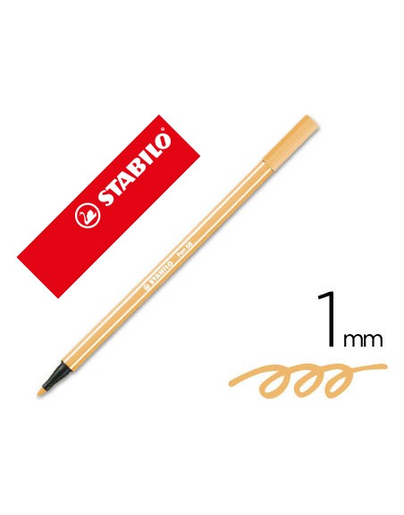 Rotulador stabilo acuarelable pen 68 ocre oscuro punta gruesa 1mm