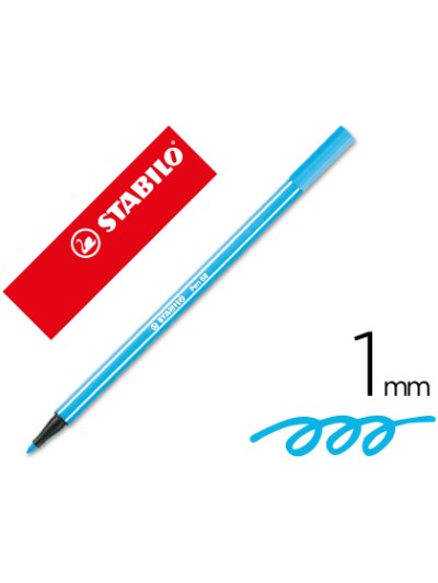 Rotulador stabilo acuarelable pen 68 azul celeste punta gruesa 1mm