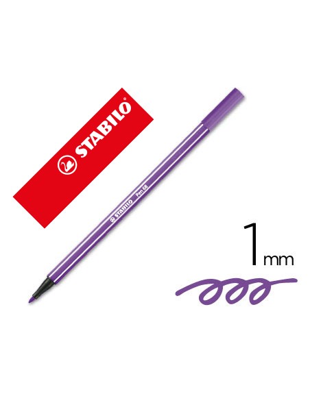 Rotulador stabilo acuarelable pen 68 violeta punta gruesa 1mm