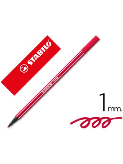 Rotulador stabilo acuarelable pen 68 rojo oscuro punta gruesa 1mm