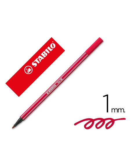 Rotulador stabilo acuarelable pen 68 rojo oscuro punta gruesa 1mm