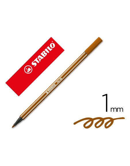 Rotulador stabilo acuarelable pen 68 marron punta gruesa 1mm