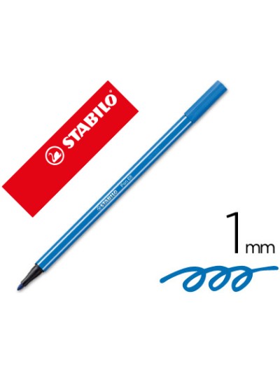 Rotulador stabilo acuarelable pen 68 azul marino punta gruesa 1mm
