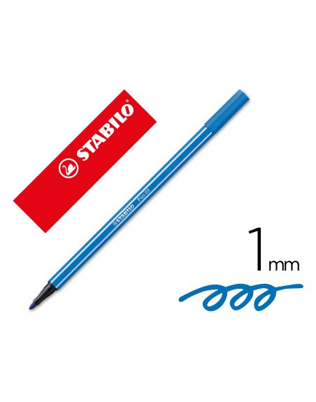 Rotulador stabilo acuarelable pen 68 azul marino punta gruesa 1mm
