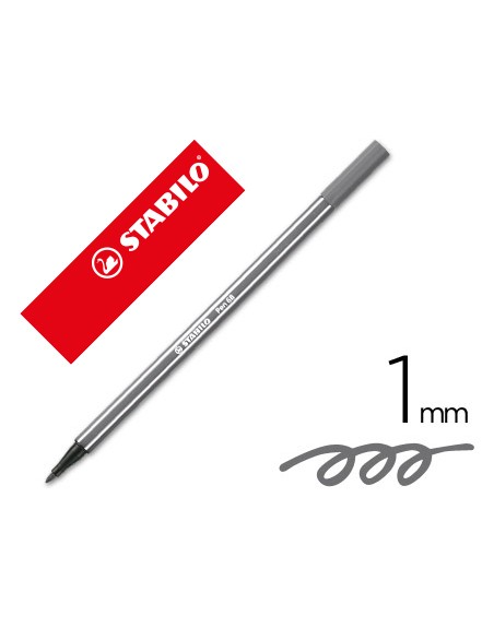 Rotulador stabilo acuarelable pen 68 gris azulado medio punta gruesa 1mm