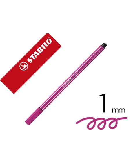 Rotulador stabilo acuarelable pen 68 rosa punta gruesa 1mm