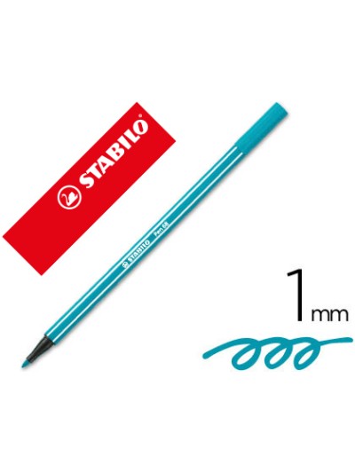 Rotulador stabilo acuarelable pen 68 turquesa punta gruesa 1mm