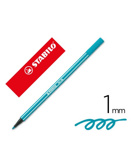 Rotulador stabilo acuarelable pen 68 turquesa punta gruesa 1mm