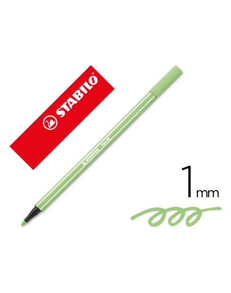 Rotulador stabilo acuarelable pen 68 verde hielo punta gruesa 1mm