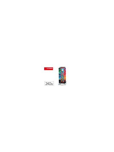 Rotulador stabilo acuarelable pen 68 counter expositor 240 unidades colores surtidos