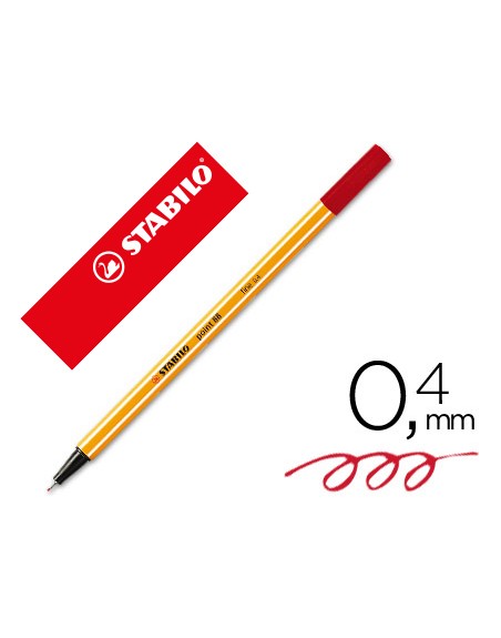Rotulador stabilo punta de fib ra point 88 carmin punta fina 0,4mm