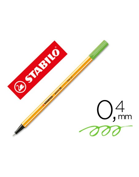 Rotulador stabilo punta de fib ra point 88 verde hielo punta fina 0,4mm