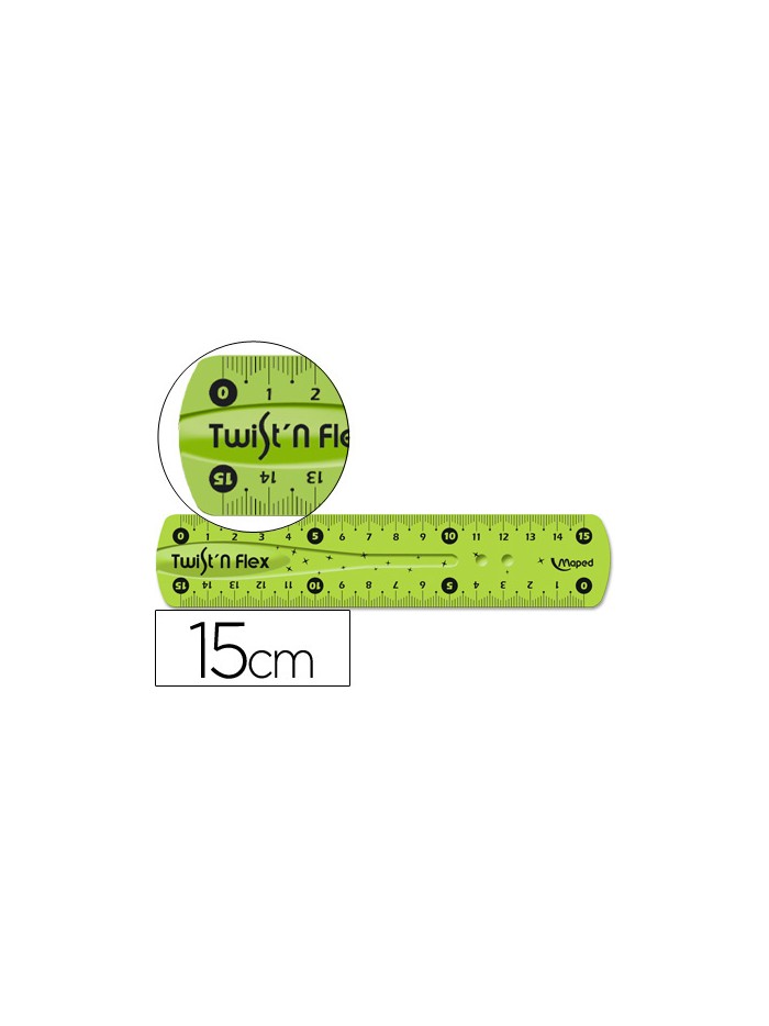 Regla maped plastico flexible 15 cm colores surtidos Regla maped plastico flexible 15 cm colores surtidos
