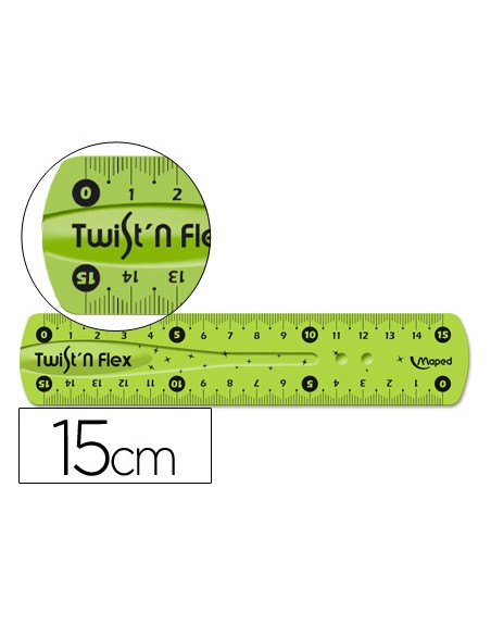 Regla maped plastico flexible 15 cm colores surtidos
