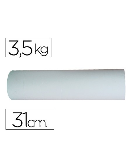 Papel blanco bobina ancho 31 cm longitud 250 mt gramaje 50 gr peso 3,5 kg