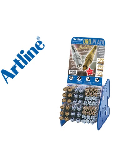 Rotulador artline marcador permanente tinta metalica gama oro y plata ek-900-999 expositor de 48 unidades