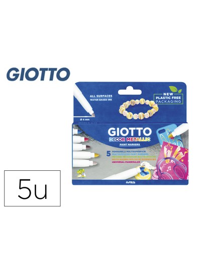 Rotulador giotto decor metal caja de 5 rotuladores