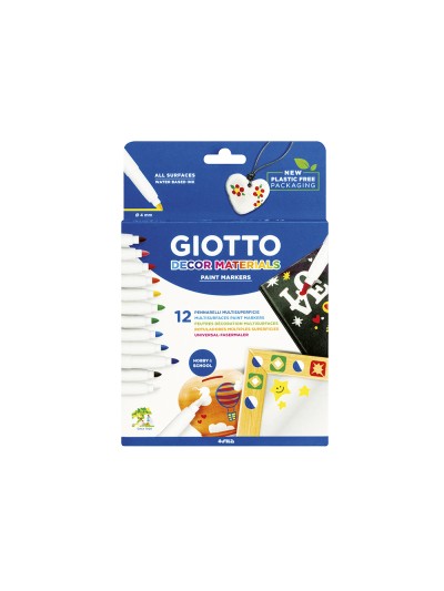 Rotulador giotto decor materials -caja de 12 colores surtidos