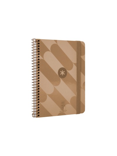 Agenda espiral antartik pattern a6+ 2025 semana vista color rosa nude papel 80gr