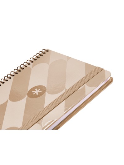 Agenda espiral antartik pattern a6+ 2025 semana vista color rosa nude papel 80gr