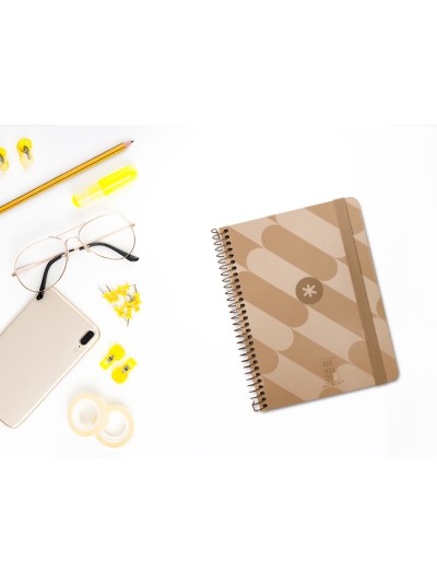 Agenda espiral antartik pattern a6+ 2025 semana vista color rosa nude papel 80gr