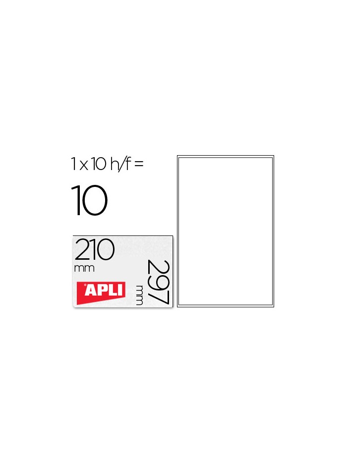 Etiquetas adhesivas apli transparentes poliester para impresora ink-jet 210x297 mm presentadas en carpetas de 10 Etiquetas adhesivas apli transparentes poliester para impresora ink-jet 210x297 mm presentadas en carpetas de 10
