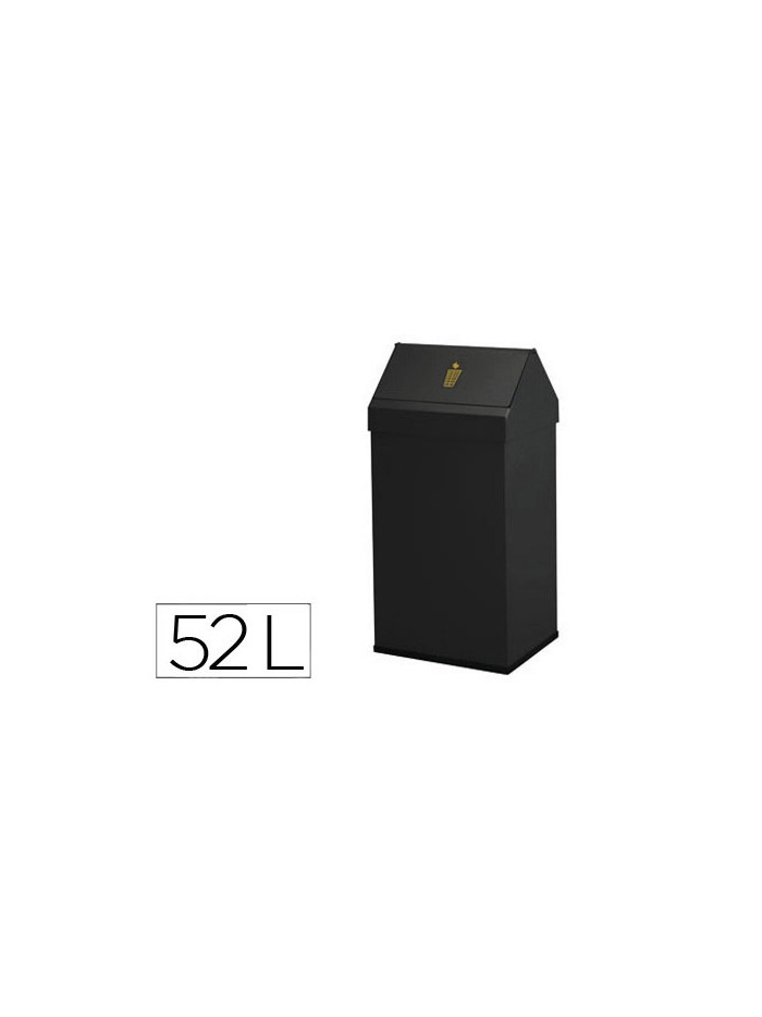 Papelera metalica basculante ganchos interiores aro inferior pvc ancho 32cm alto 65cm fondo 25cm capacidad 52l Papelera metalica basculante ganchos interiores aro inferior pvc ancho 32cm alto 65cm fondo 25cm capacidad 52l