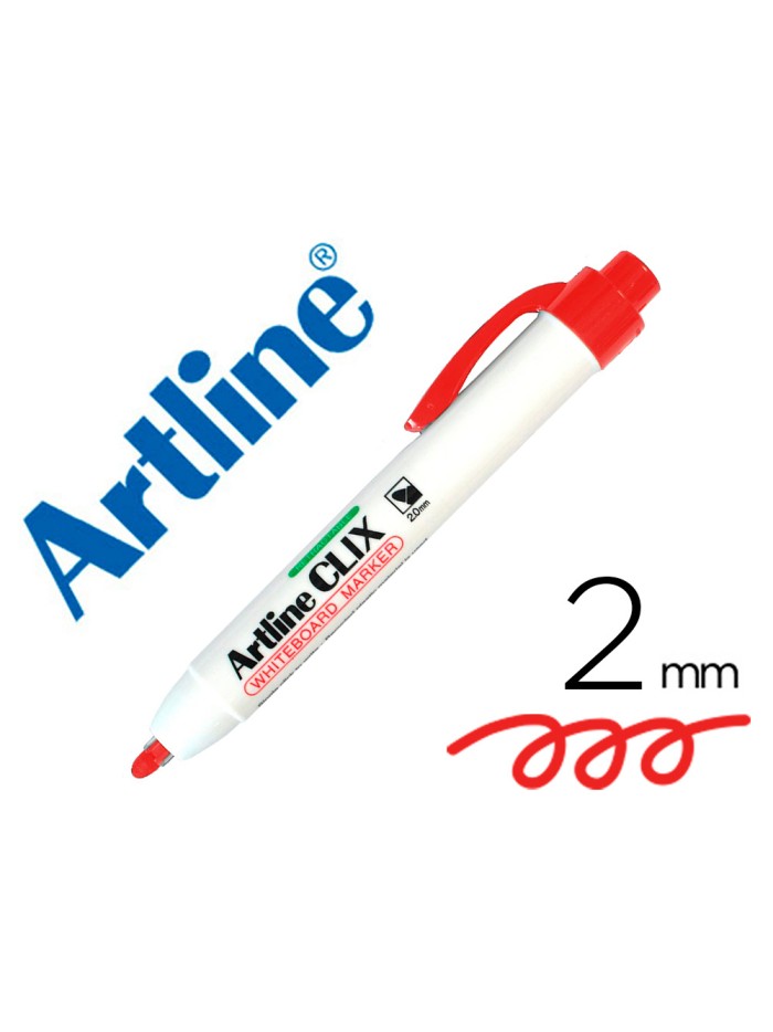 Rotulador artline clix pizarra ek-573a rojo punta retactil redonda 2 mm Rotulador artline clix pizarra ek-573a rojo punta retactil redonda 2 mm