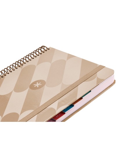 Agenda espiral antartik pattern a5+ 2025 dia pagina color rosa nude papel 80 gr