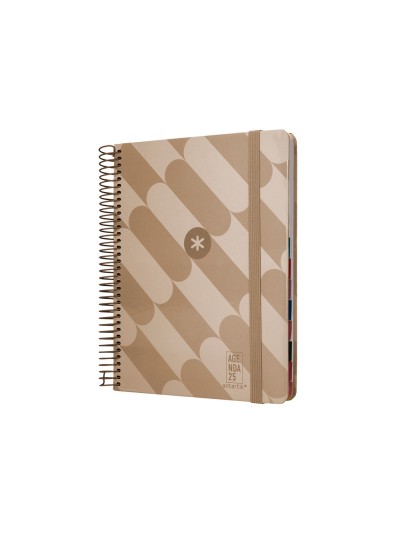 Agenda espiral antartik pattern a5+ 2025 dia pagina color rosa nude papel 80 gr