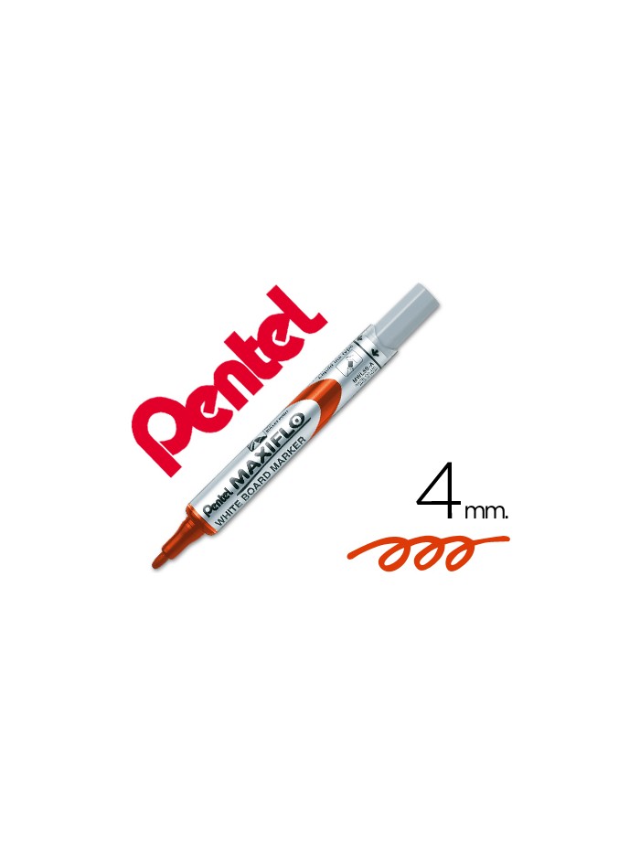 Rotulador maxiflo pentel para pizarra blanca color rojo Rotulador maxiflo pentel para pizarra blanca color rojo
