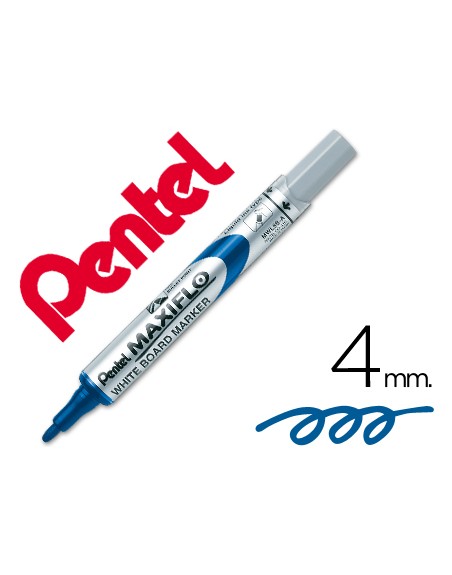 Rotulador maxiflo pentel para pizarra blanca color azul
