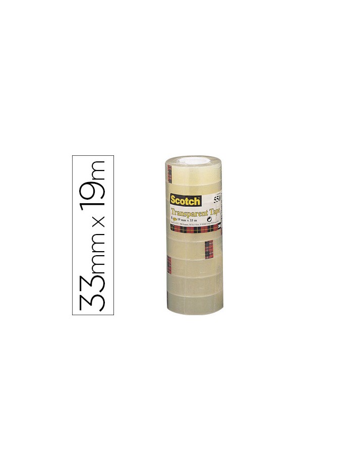 Cinta adhesiva scotch acordeon 550 33 mt x 19 mm pack de 8 unidades Cinta adhesiva scotch acordeon 550 33 mt x 19 mm pack de 8 unidades
