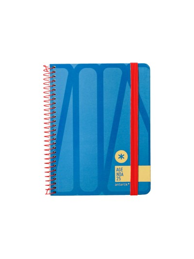 Agenda espiral antartik bold a6 2025 semana vista color azul papel 80 gr