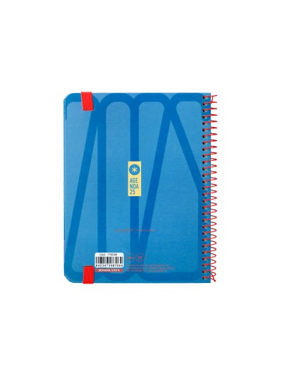 Agenda espiral antartik bold a6 2025 semana vista color azul papel 80 gr