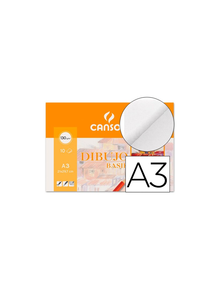 Papel dibujo basik 130 gr din a3 29,7x42 cm minipack de 10 hojas Papel dibujo basik 130 gr din a3 29,7x42 cm minipack de 10 hojas