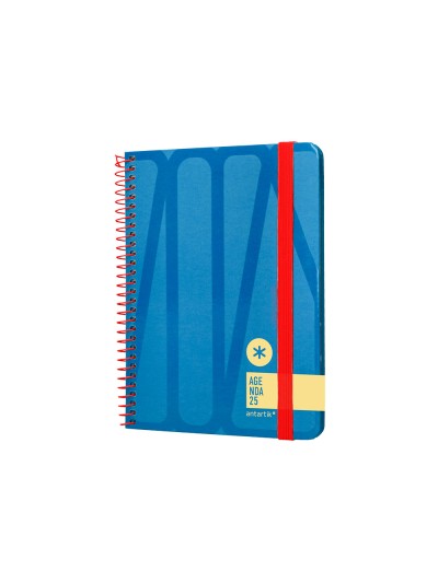 Agenda espiral antartik bold a6 2025 semana vista color azul papel 80 gr