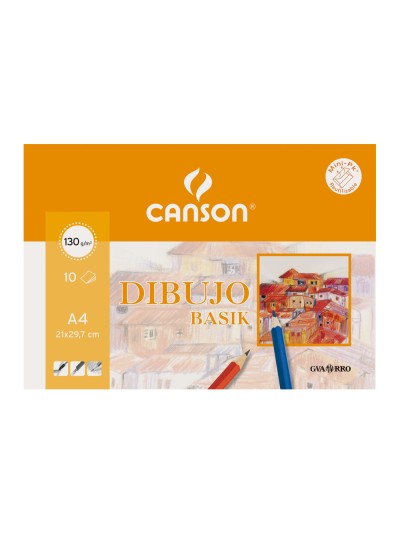 Papel dibujo basik 130 gr din a3 29,7x42 cm minipack de 10 hojas