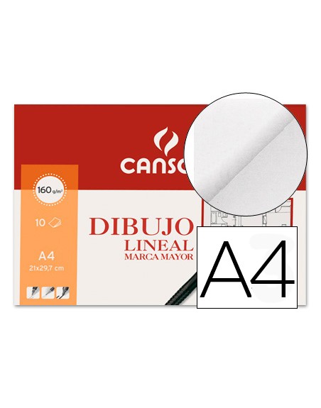 Papel dibujo marca mayor 160gr din a4 minipack de 10 hojas