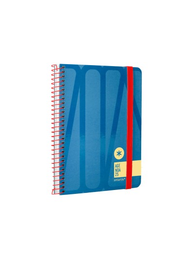 Agenda espiral antartik bold a6 2025 semana vista color azul papel 80 gr