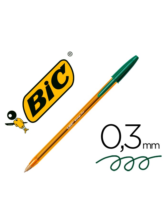 Boligrafo bic cristal punta fina verde Boligrafo bic cristal punta fina verde