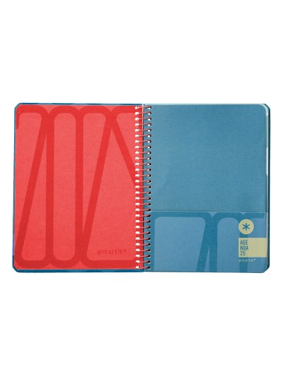 Agenda espiral antartik bold a6 2025 semana vista color azul papel 80 gr