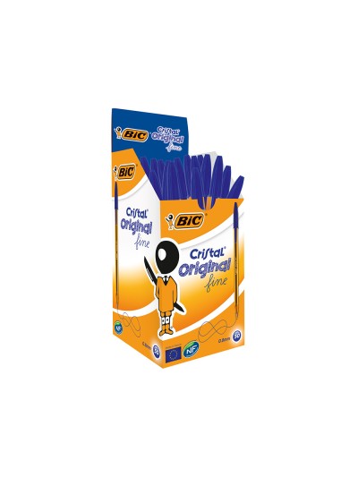 Boligrafo bic cristal punta fina azul